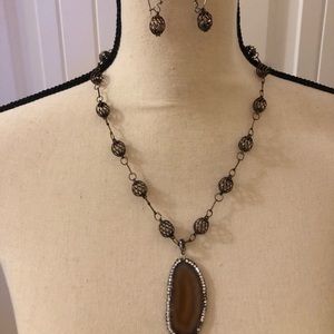 Glasshouse custom made necklace and earring set